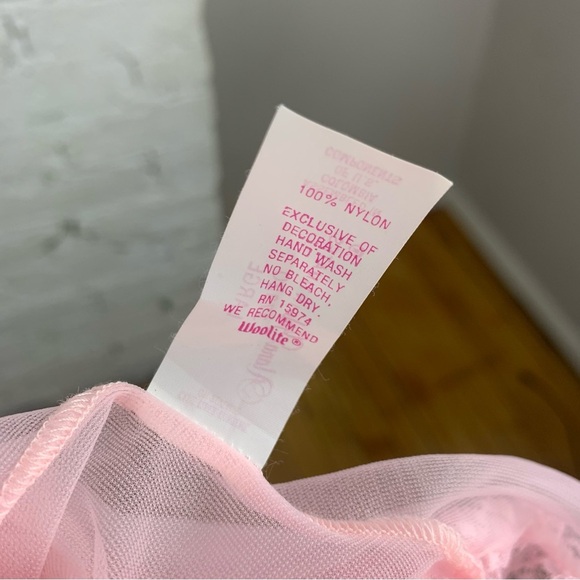 Alana Gale Intimates Nylon Pink Lace Ruffle Two Piece Teddy Robe Lingerie Set L - Picture 7 of 15